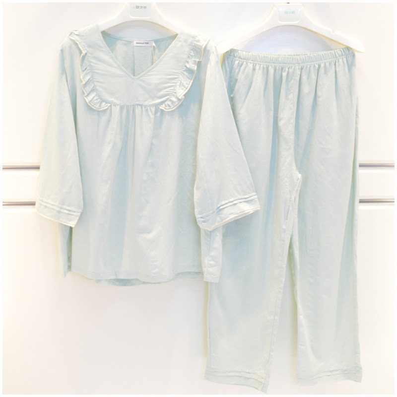 精雅睡衣2025夏季女士梭织提睡衣/家居服套装