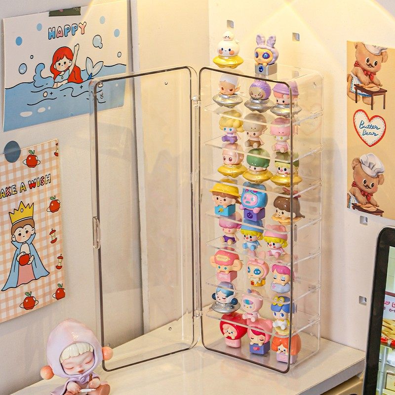 泡泡萌粒展示盒透明萌粒收纳盒桌面多层防尘手办盲盒展示架小摆件,文具电教/文化用品/商务用品,书报架/展示架,淘宝优惠券,粉丝福利购,淘宝优惠卷
