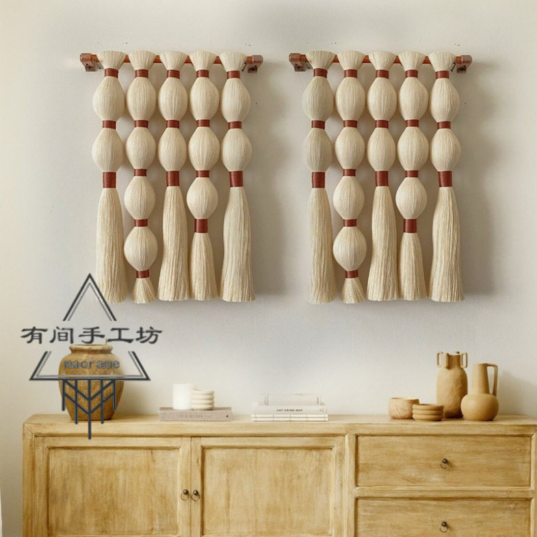 原创手工简约挂毯球形葫芦解压背景床头装饰丝滑民宿酒店样板卧室