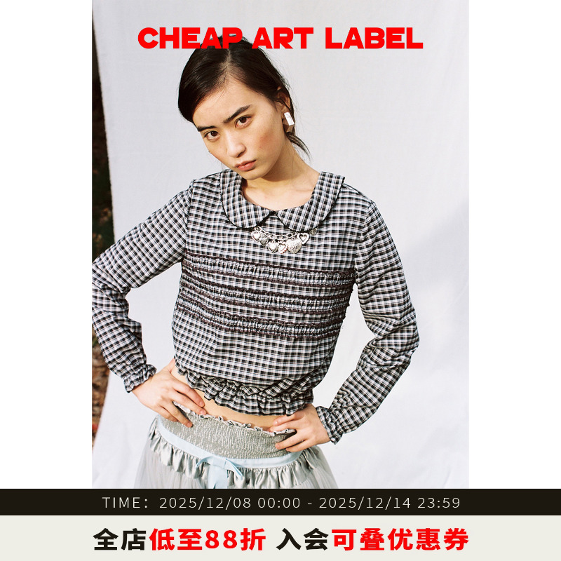 cheapartlabel格纹娃娃领衬衫
