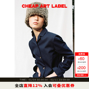 cheap art label挺括微收腰小翻领西装复古制服外套女25冬季新款