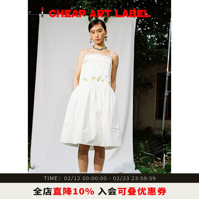 cheapartlabel钉珠绣花连衣裙