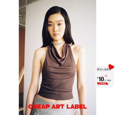 cheapartlabel系带荡领小背心