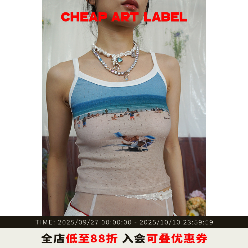 cheapartlabel印花吊带背心