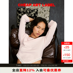 art 新款 label 上衣女26春季 蕾丝花边手绢形正反两穿打底衫 cheap