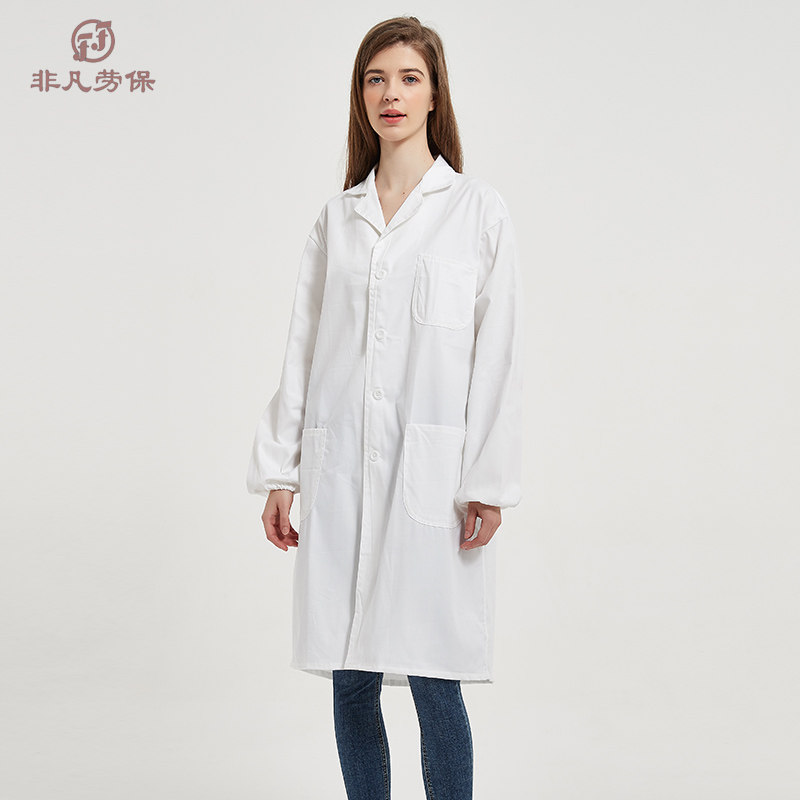 学校实验工作服夏季短袖薄款食品厂厨师工作服诊所药店医生白大褂