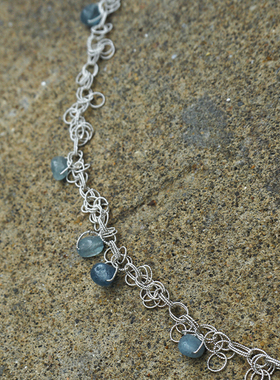 一寸十里 时辰系列 晨露海蓝宝花丝不规则圆环手链 63 OAK AVE