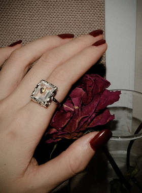 MINT THERAPY天然白水晶爱心戒指女食指戒63 OAK AVE