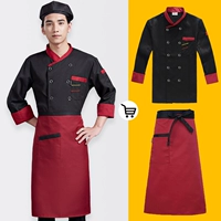 Черный красный лонгслив, фартук