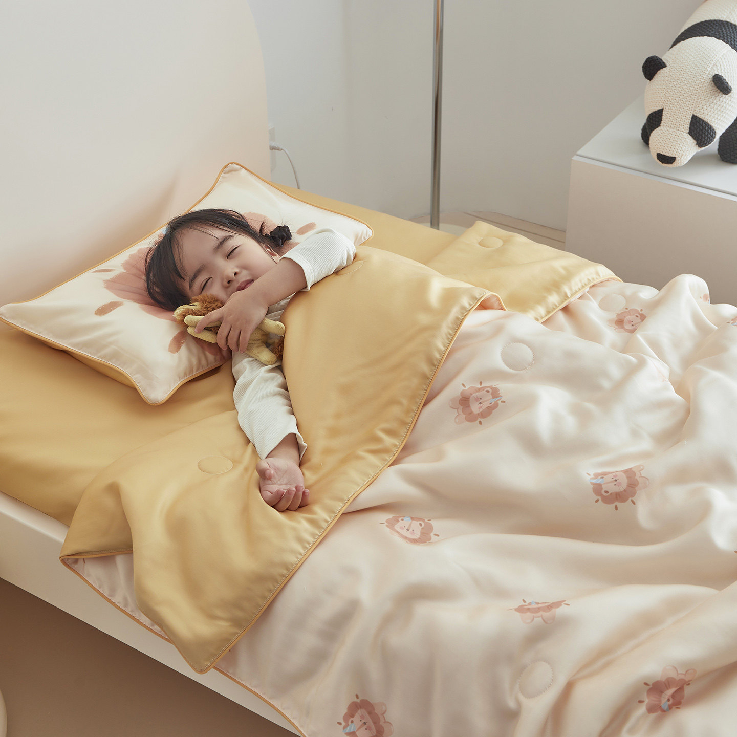 儿童夏凉被莱赛尔60S天丝狮子凉感冰丝空调被a类幼儿园午睡薄被子