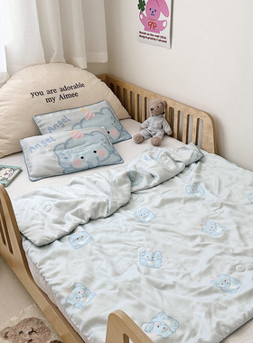 A类儿童60支天丝夏凉被卡通小象冰丝凉感薄被子可机洗水洗空调被