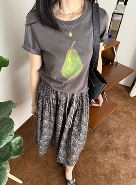 ASCRIPTION25春夏新款时尚圆领百搭印花水果图案短袖T恤女