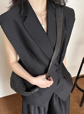 ASCRIPTION25春夏女士宽松简约百搭设计感洋气坎肩马甲外套