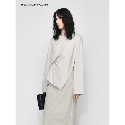 设计师品牌YEARLYPLAN24春季新款意大利进口牛皮时髦手提包宴会包