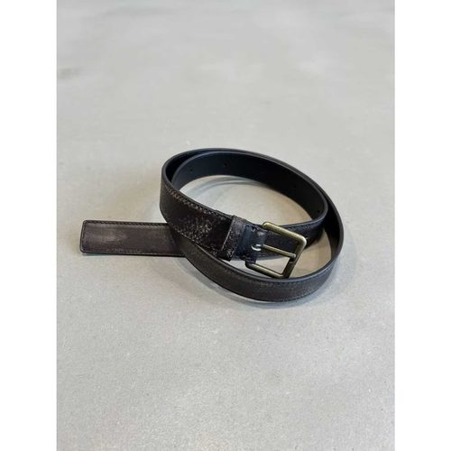 设计师品牌YEARLYPLAN24春季新款方头做旧电镀头层擦色牛皮皮带