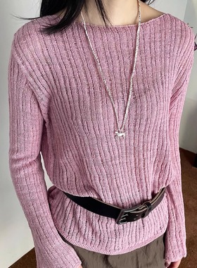 ASCRIPTION25春夏女士圆领针织套头衫毛织上衣