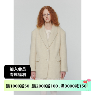 设计师品牌AMOMENTO秋冬新款女士韩系百搭宽松休闲西装长袖外套