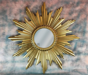 饰镜走廊阳台墙面贴镜子定制 奢华玄关镜装 美式 太阳神镜子挂镜欧式