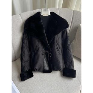 百搭 保暖鹅绒服皮毛一体大翻领外套女欧货阔版 派克2025冬季 新款