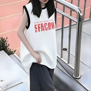 新款 百搭宽松外穿学生上衣 休闲风无袖 t恤女背心ins潮流2025年夏季