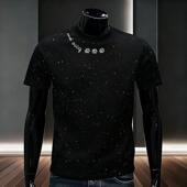 新款 潮牌纯棉短袖 t恤男士 2026夏季 ins设计感学生半袖 满天星上衣服