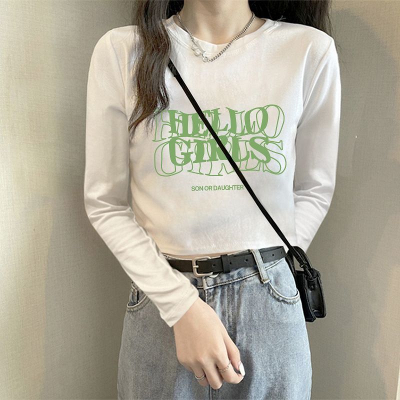 慵懒风短款长袖t恤女2025新款秋季设计感外穿百搭高级感韩版上衣