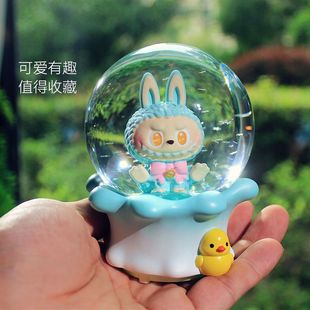 闺蜜生日礼物注塑工艺潮 灯光可爱拉布创意音乐多层玻璃音乐盒新款