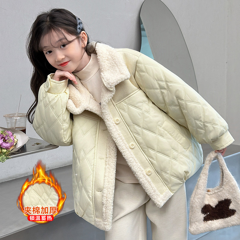 女童冬季加绒棉衣新款中大童宽松二棉外套女孩韩版超好看冬装上衣