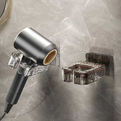 浴室吹风机置物架吸盘免打孔壁挂式风筒支架卫生间墙上收纳神器