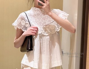 钩针蕾丝斗篷细节衬衫 Sea 代购 new 上衣 york