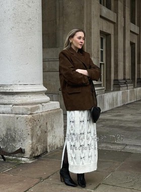 source unknown 代购绞花针织长款连衣裙