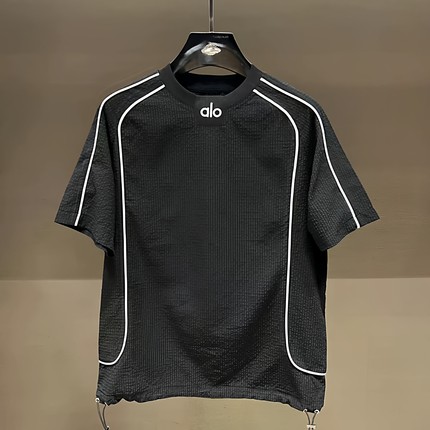 2026新款alo男装学生夏季男士休闲运动男款短袖韩版宽松百搭潮T恤