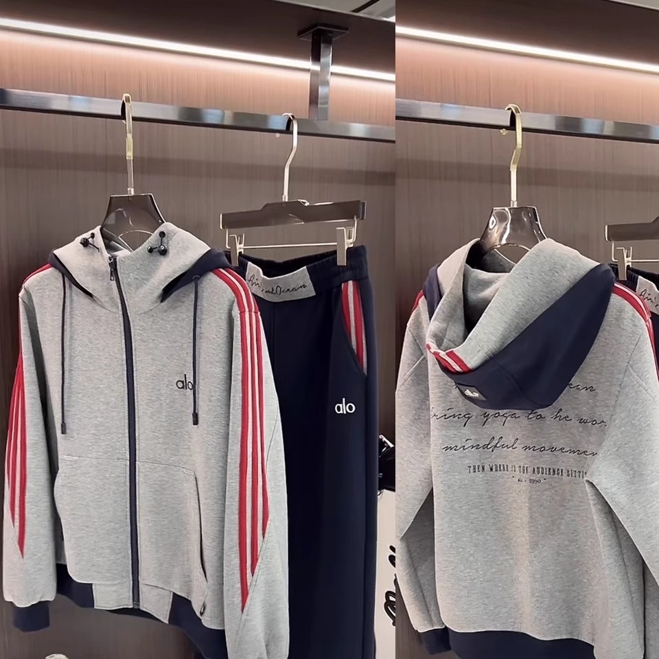 衣服alo男装宽松休闲长袖连帽卫衣帅气运动长裤女男士款跑步套装x