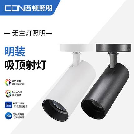 西顿照明led轨道射灯明装吸顶式防眩家用调节洗墙导轨灯CEX9118C