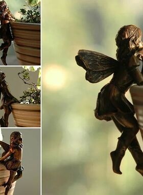 Mini Girl Hanging Cup Resin Decoration Fairy Combination Flo