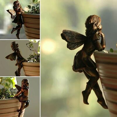 Mini Girl Hanging Cup Resin Decoration Fairy Combination Flo