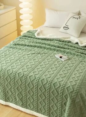Winter Blanket Thickened Warm Lamb Wool Leisure Blanket Home