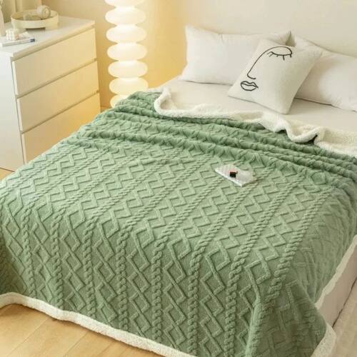Winter Blanket Thickened Warm Lamb Wool Leisure Blanket Home