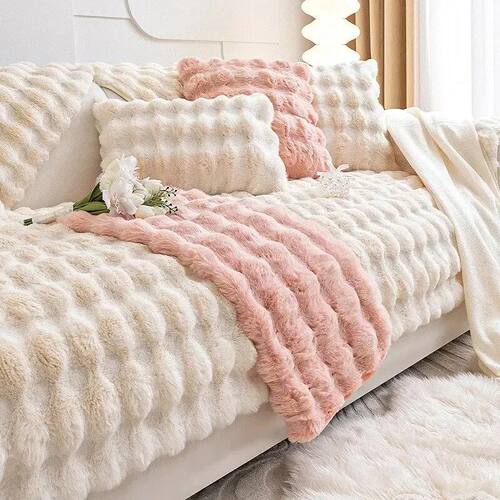 Warm Velvet Sofa ver, Imitation Rabbit Fur Sofa Pad,Thick Pl