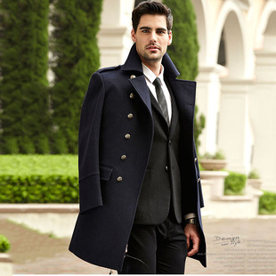 Casual sided Men Coat Double Woolen Mid Business Wool