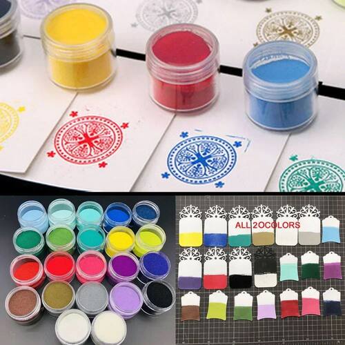 20Colors 10g Canned Embossing Powder for DIY Hand Account Ma