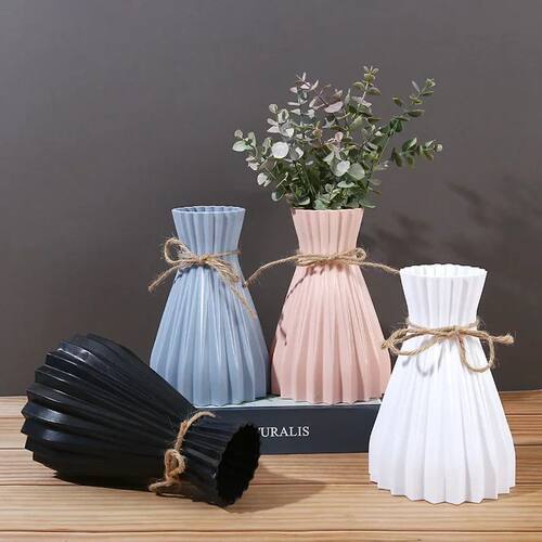 Plastic Vase Nordic Not Fragile Flower Vase White Imitation