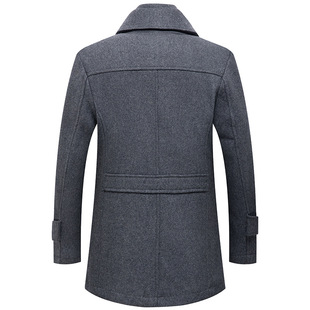 Double Fashionable Business col Men Detachable Coat Woolen