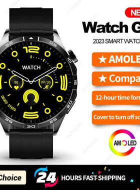 GT4 Smart Watch Men Women AMOLED NFC Compass Smartwatch Hear
