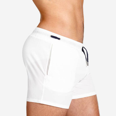 Uxh Solid Color Beach Three-quarter Shorts, Fashionable And