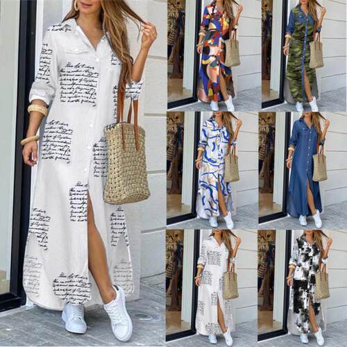2025ebay Fashion Sexy Shirt Long Dress Dress 33