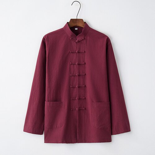 Chinese Style Men's Tang Suit Men's Long-sleeved Youth Middl
