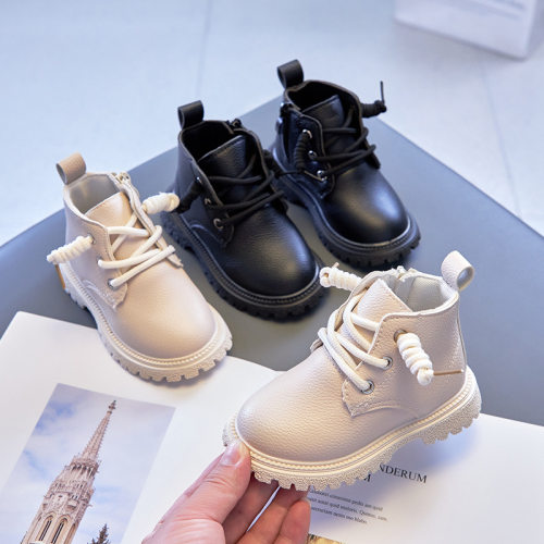 Baby Kids Short Boots Boys Shoes Autumn Winter Leather Child