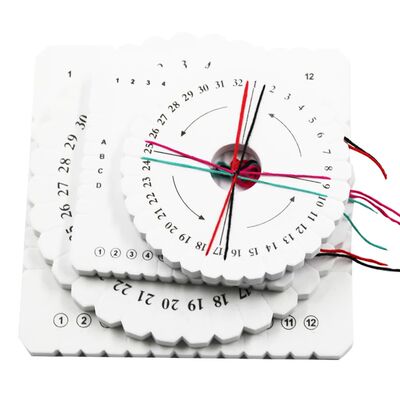 4Pcs Braiding Disk Round Square Kumihimo Beading Cord Disc B