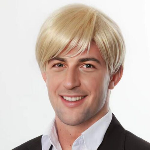 Men With Golden Short Hair, Handsome Golden Oblique B, Short